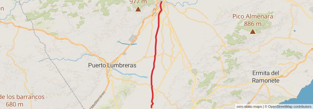 GR 253 Camino de la Cruz del Alto Guadalentín stage 3 Map