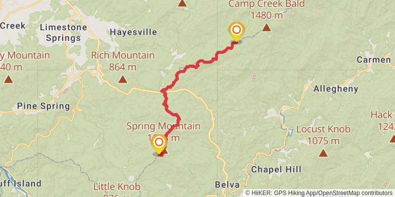 Appalachian Trail - North Carolina stage 22 Map