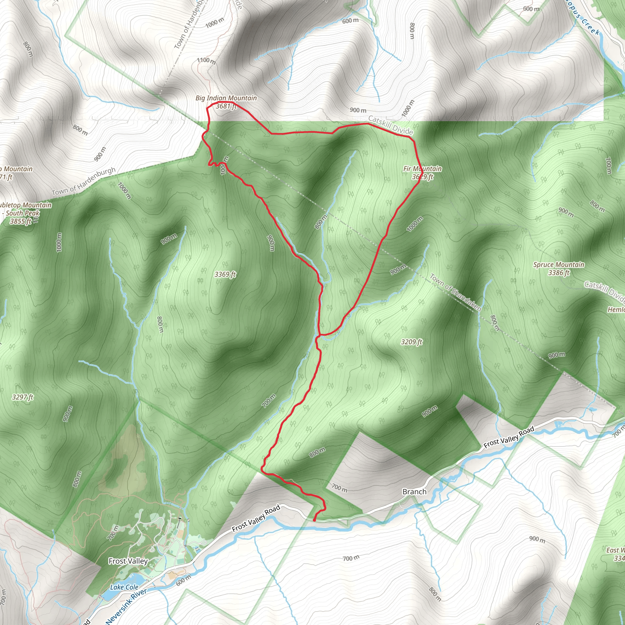 Fir Mountain and Big Indian Mountain via Pine Hill - West Branch Trail mobile static map