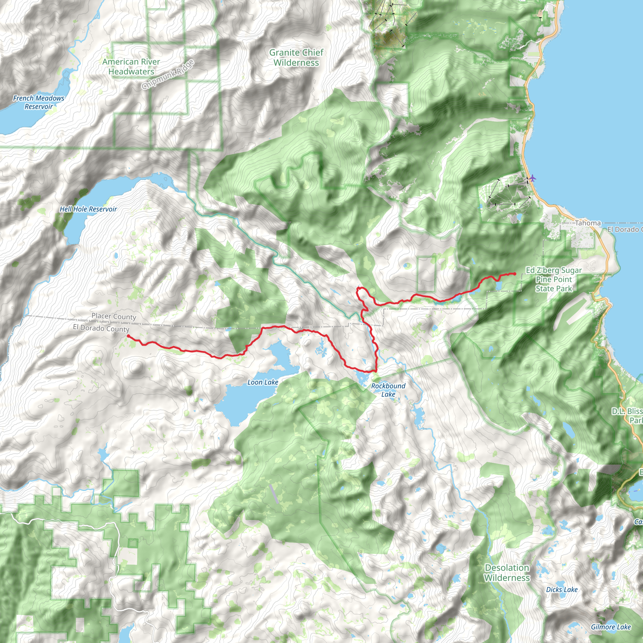 Rubicon Trail - Wentworth Springs Road mobile static map