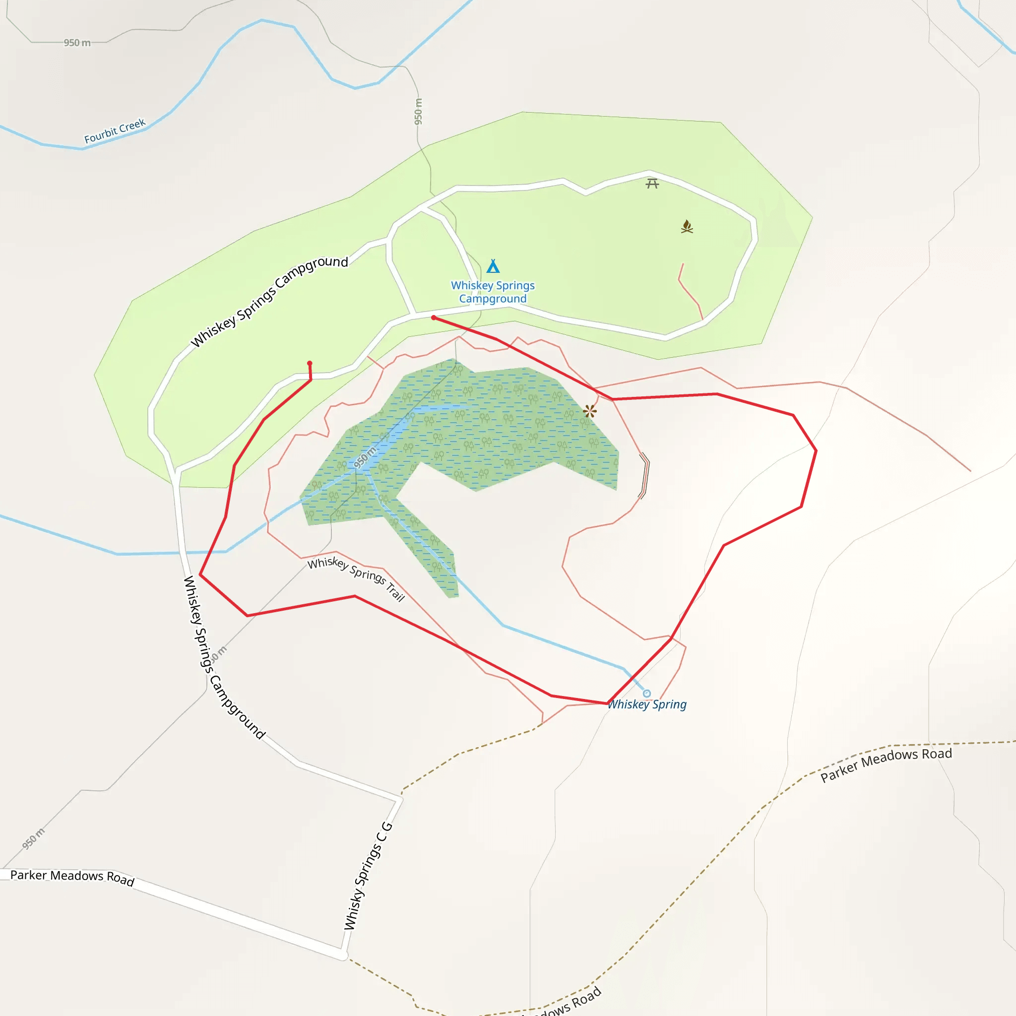 Whiskey Springs Trail mobile static map