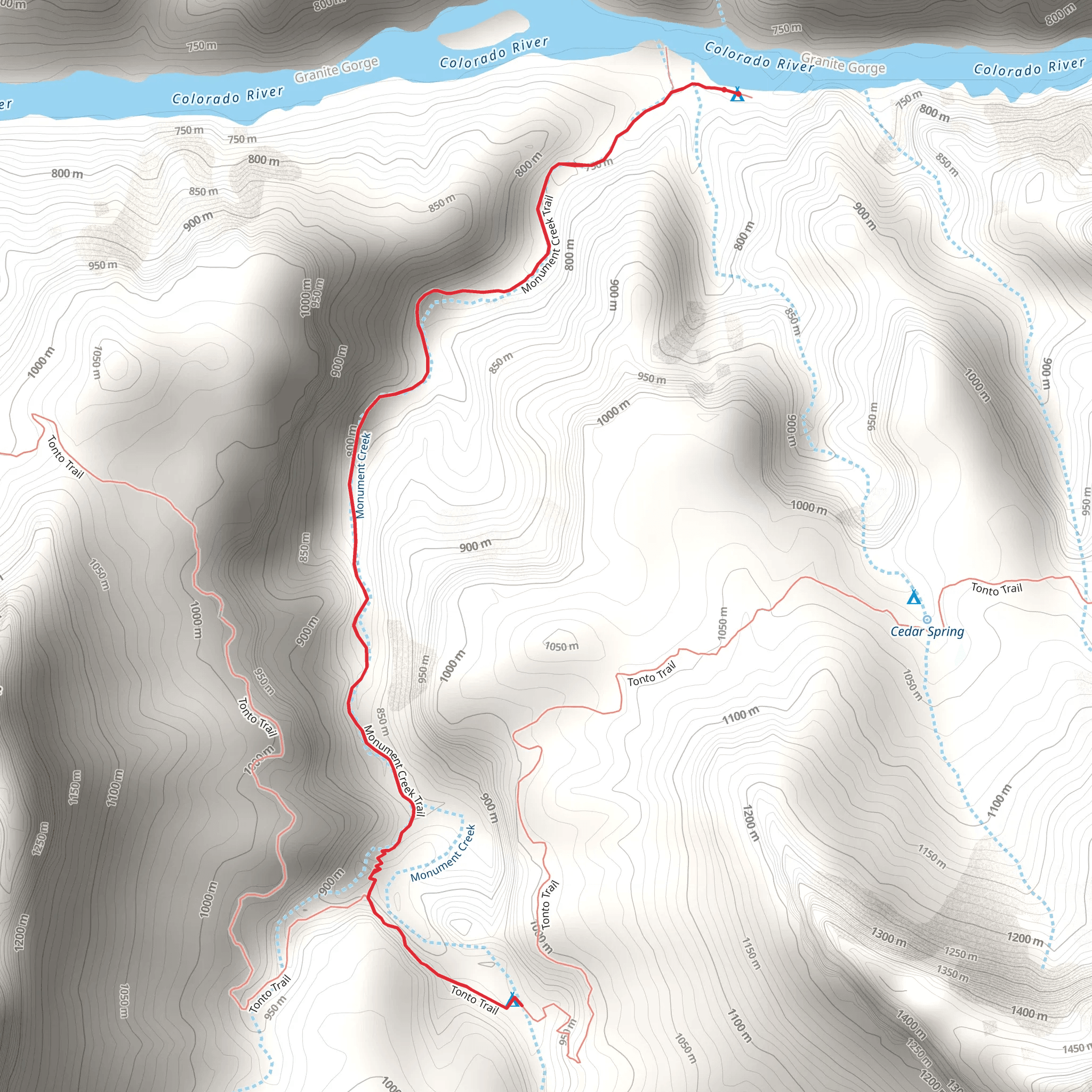 Monument Creek Trail via Granite Rapids mobile static map
