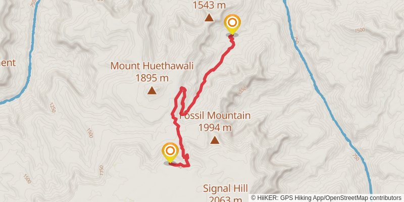 Royal Arch Route and Tonto Loop via South Bass Trail stage 4 Map