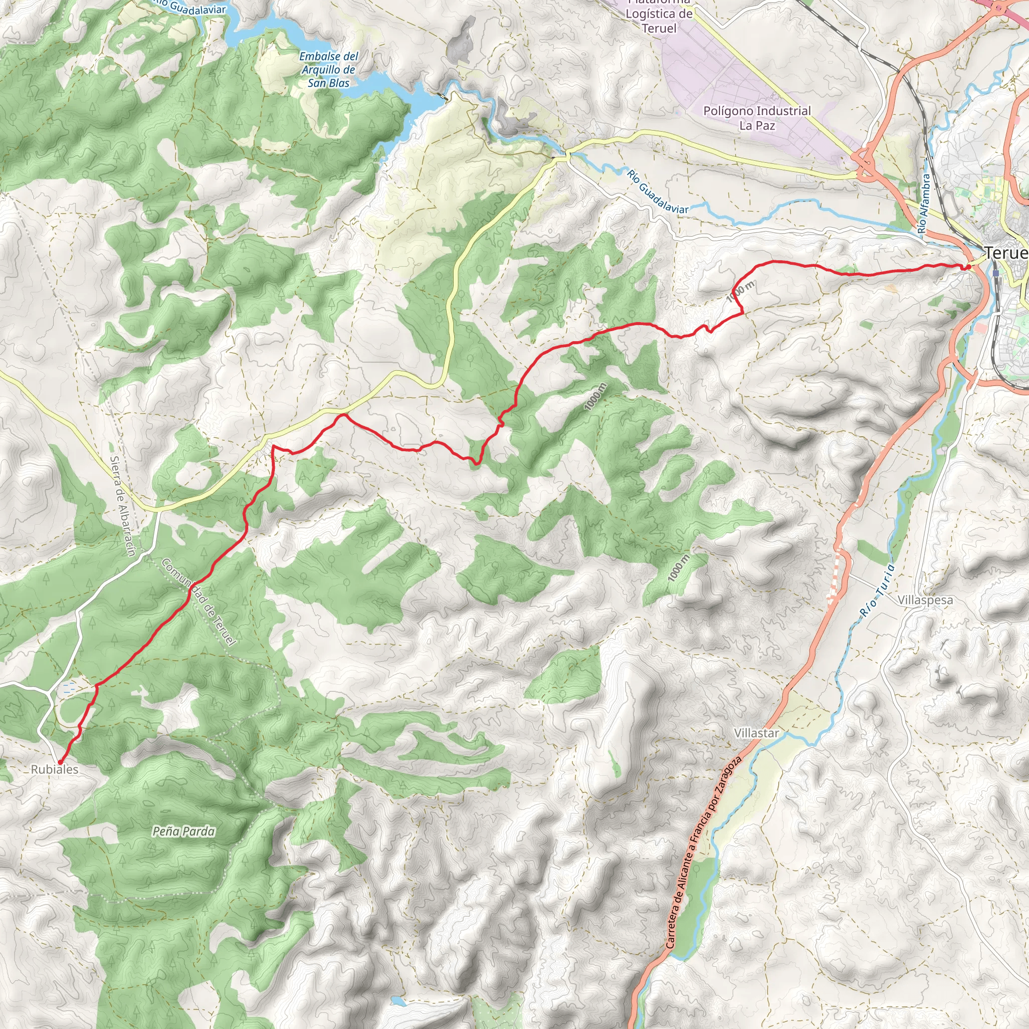 Teruel - Rubiales PR TE 006-a mobile static map