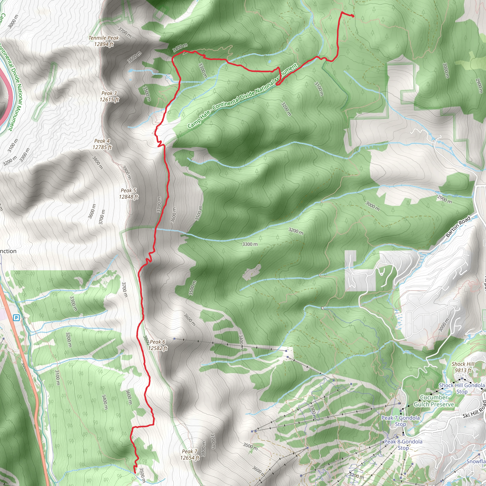 Miners Creek Trail mobile static map