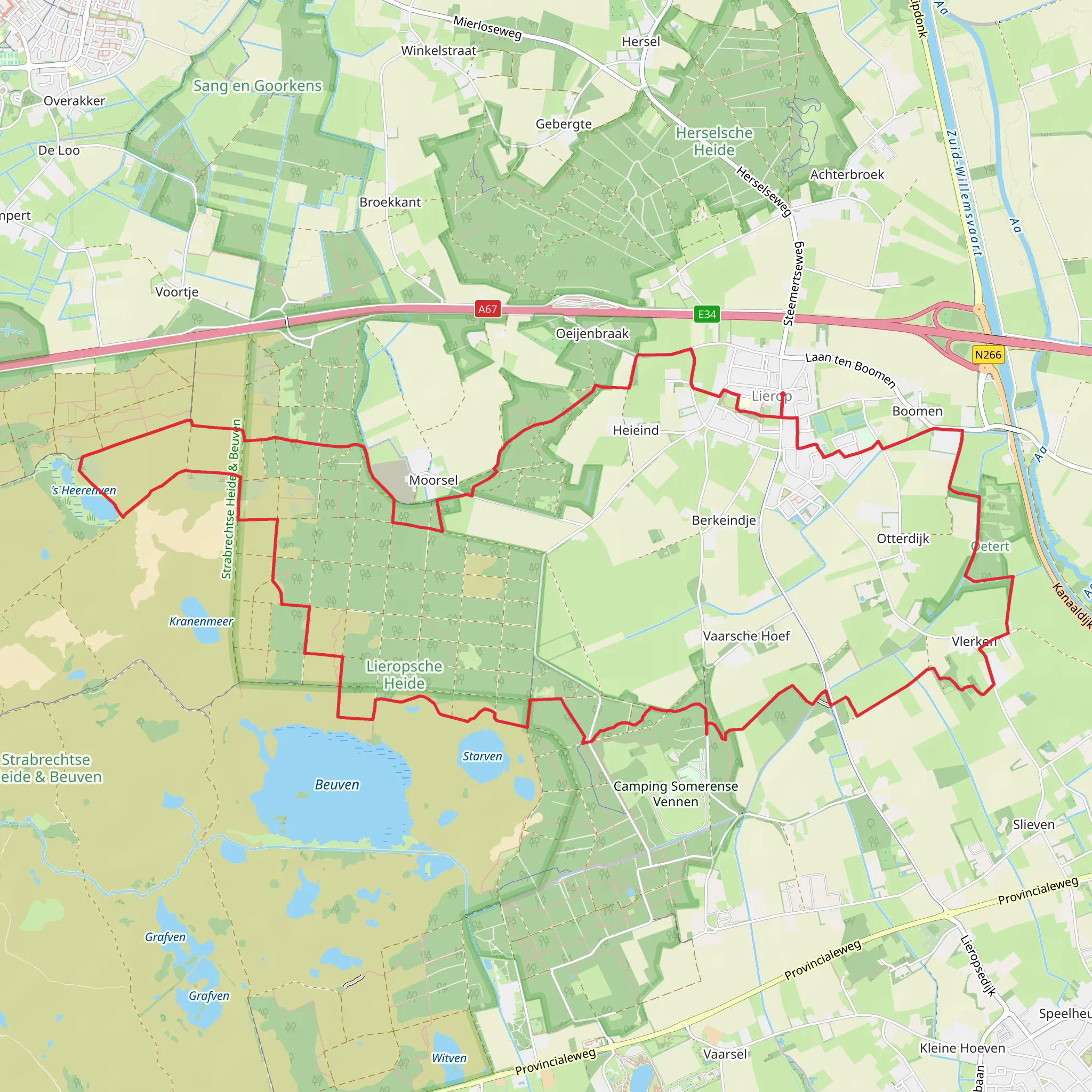 s Heerenven and Beuven in Lieropsche Heide mobile static map
