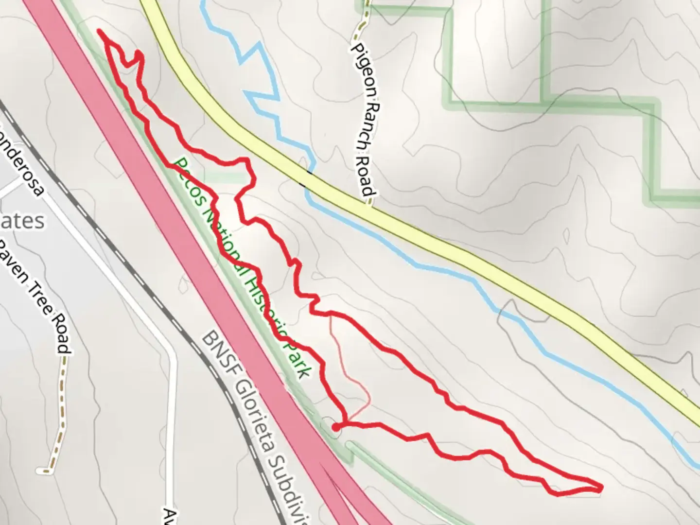An image depicting the trail Glorieta Pass Battlefield Loop Trail and its surrounding area.