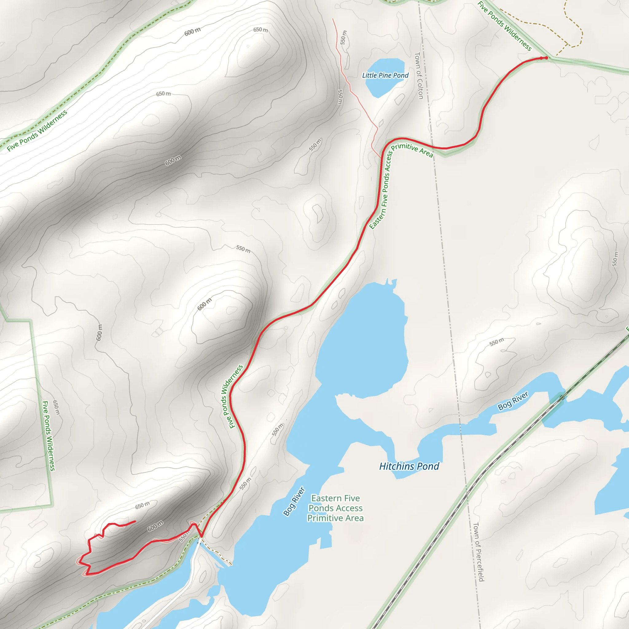 Bog River Out and Back mobile static map