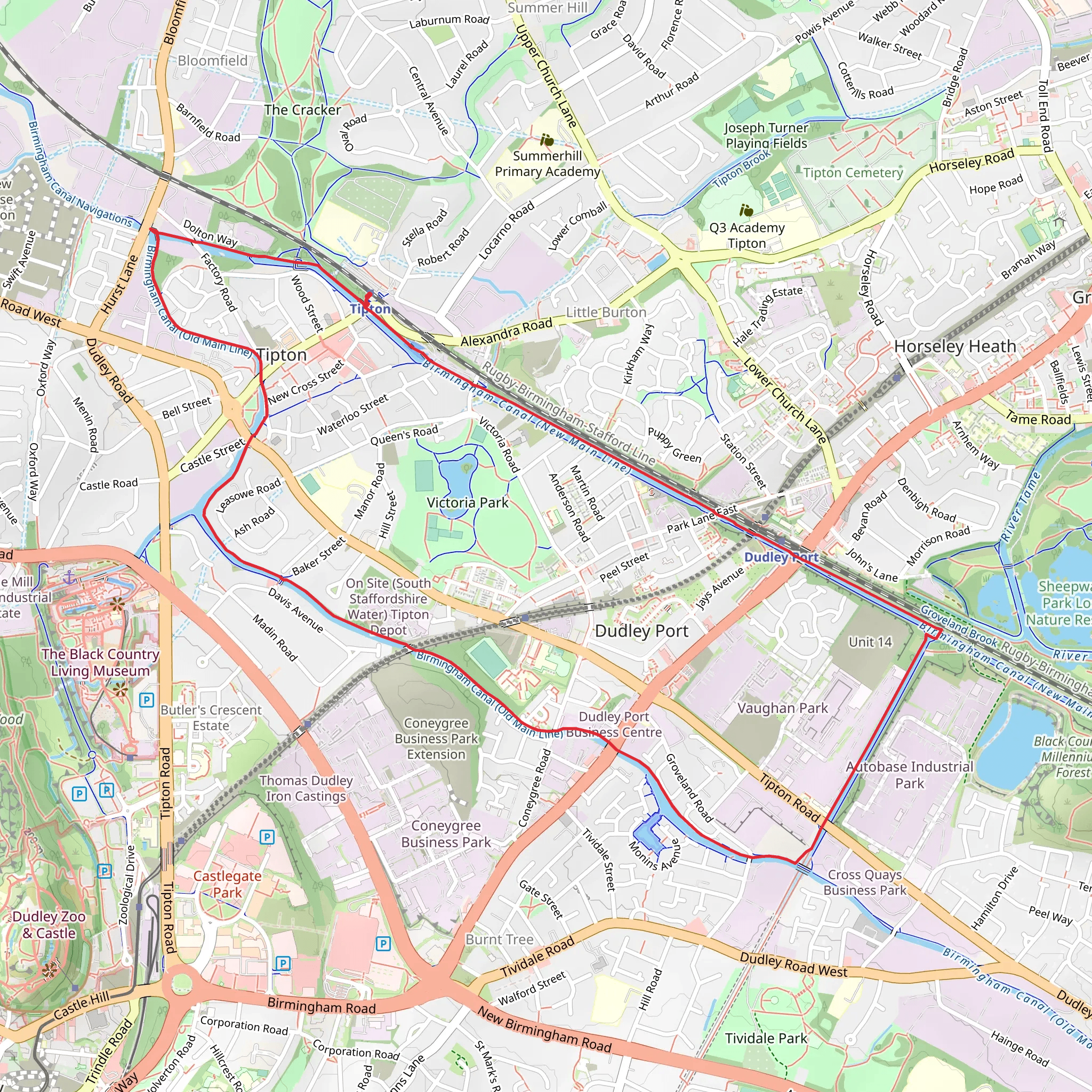 Birmingham Canal and Netherton Tunnel Branch mobile static map