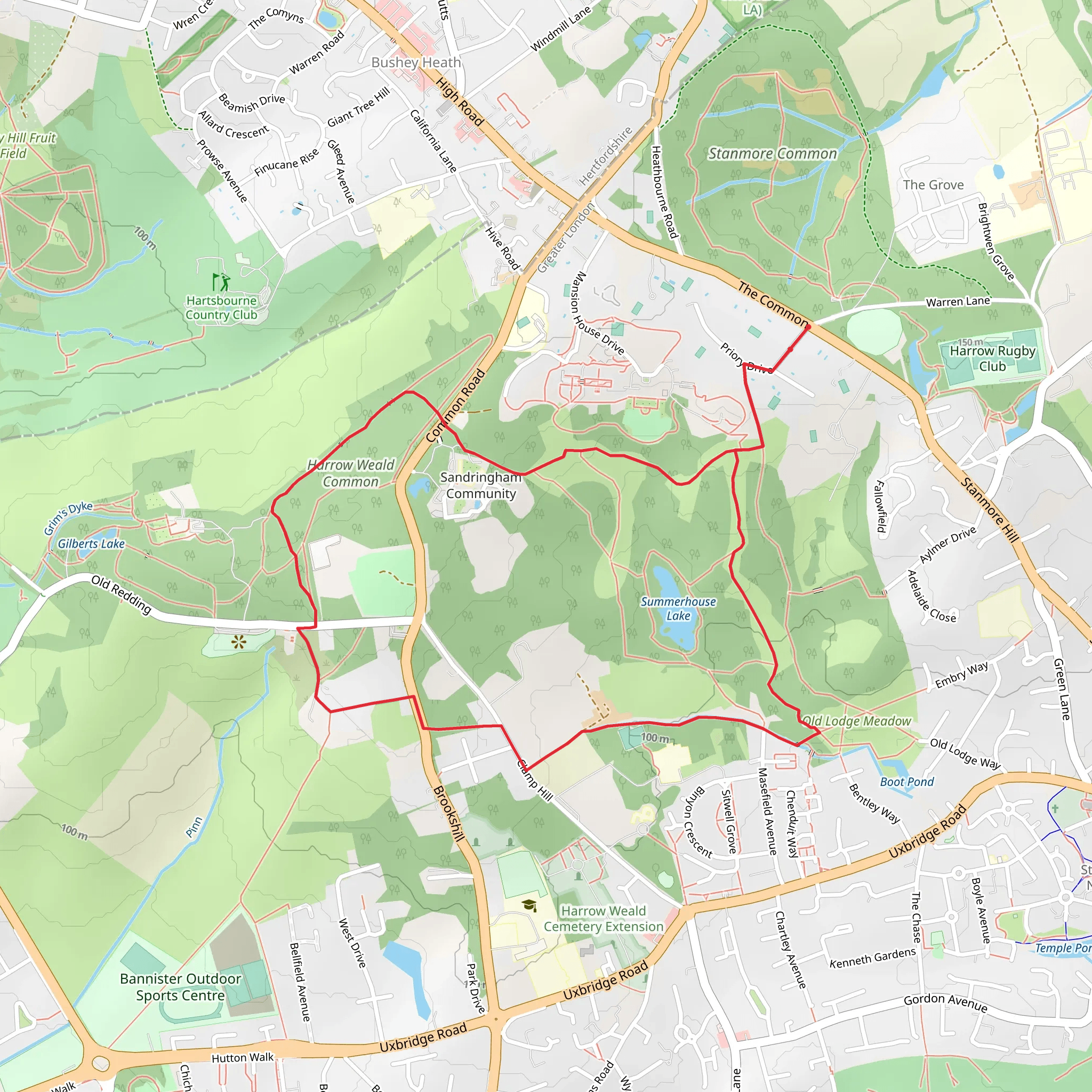 Bentley Priory mobile static map