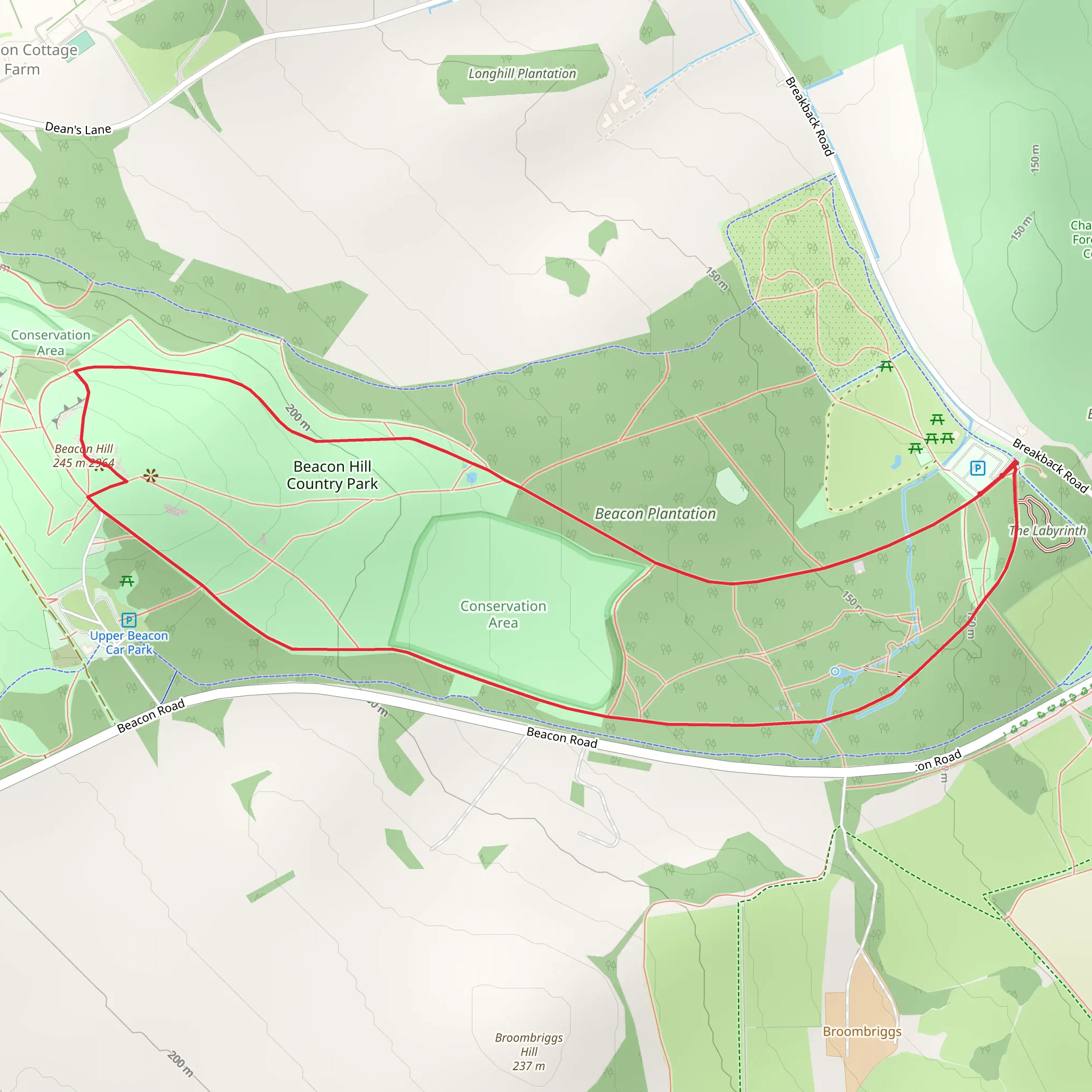 Beacon Hill and Plantation Loop mobile static map