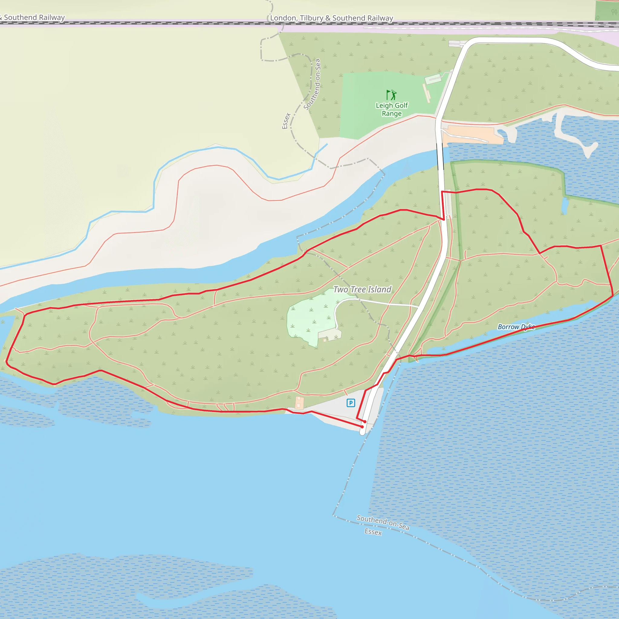 Two Tree Island Loop mobile static map