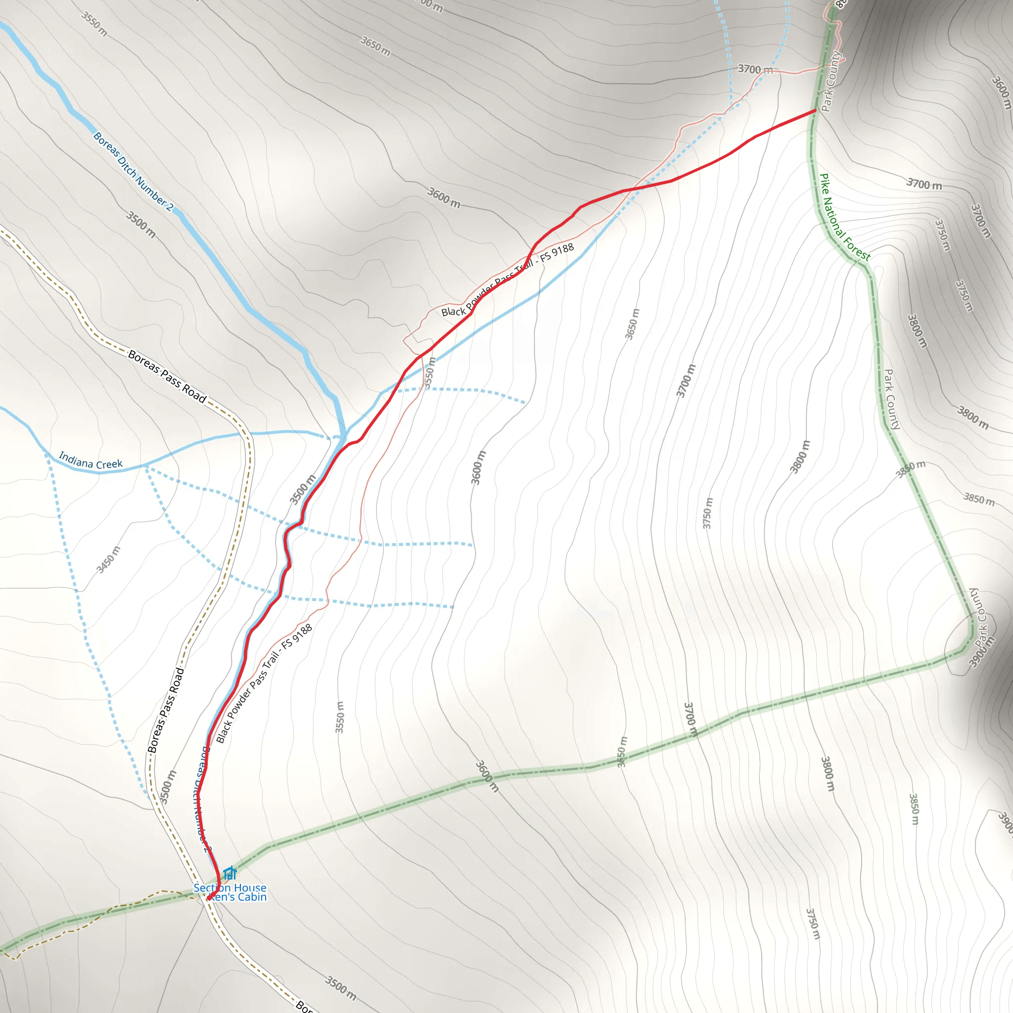 Black Powder Pass Trail mobile static map