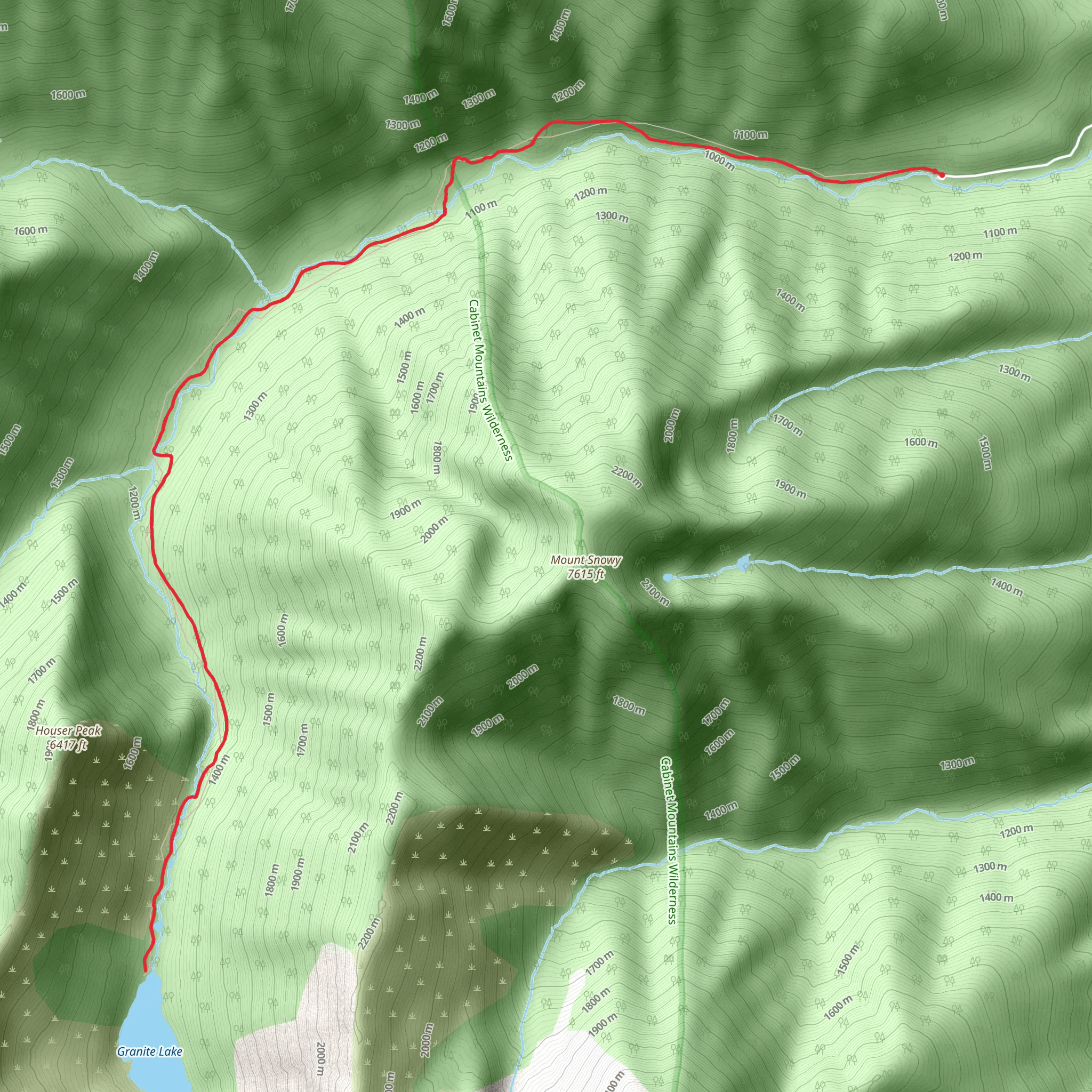 Granite Creek Trail mobile static map