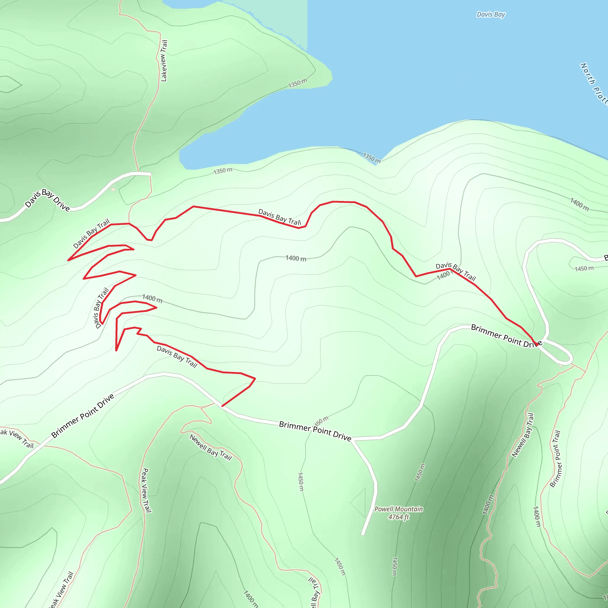Davis Bay Trail mobile static map