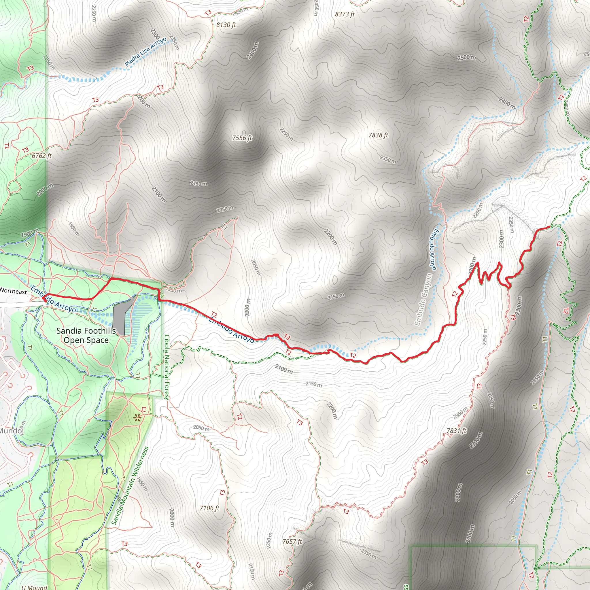 Embudo Trail mobile static map