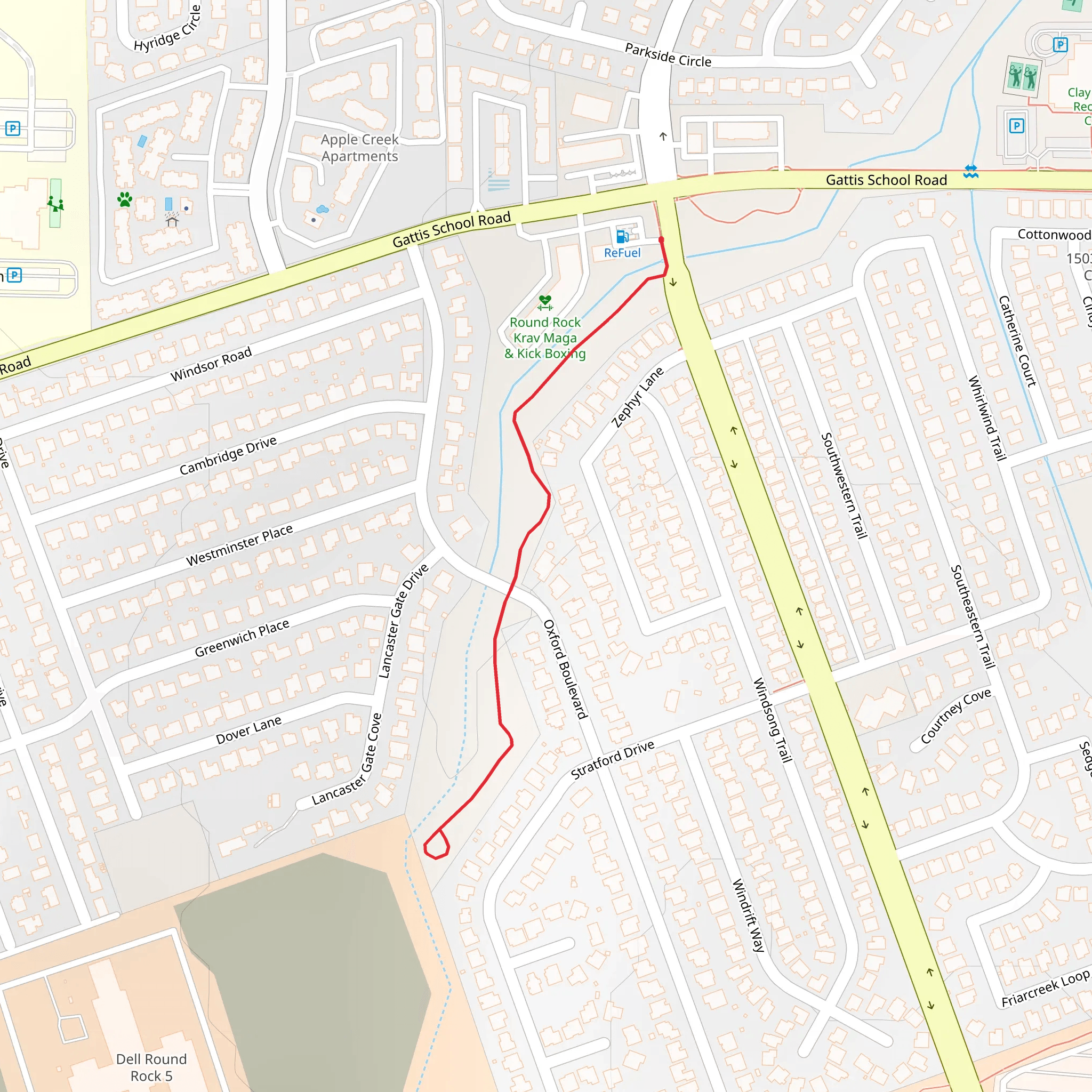 Greenlawn Boulevard Out and Back mobile static map