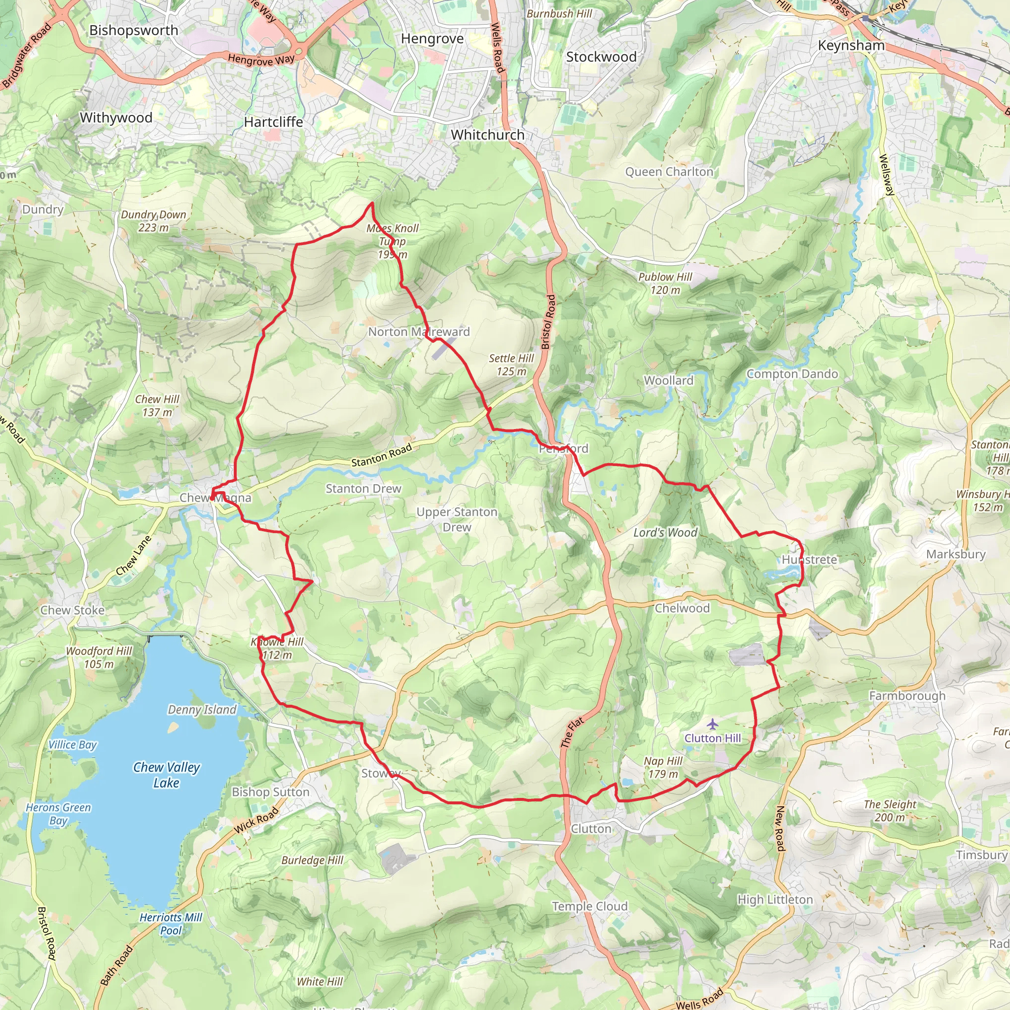Three Peaks Loop of Avon mobile static map