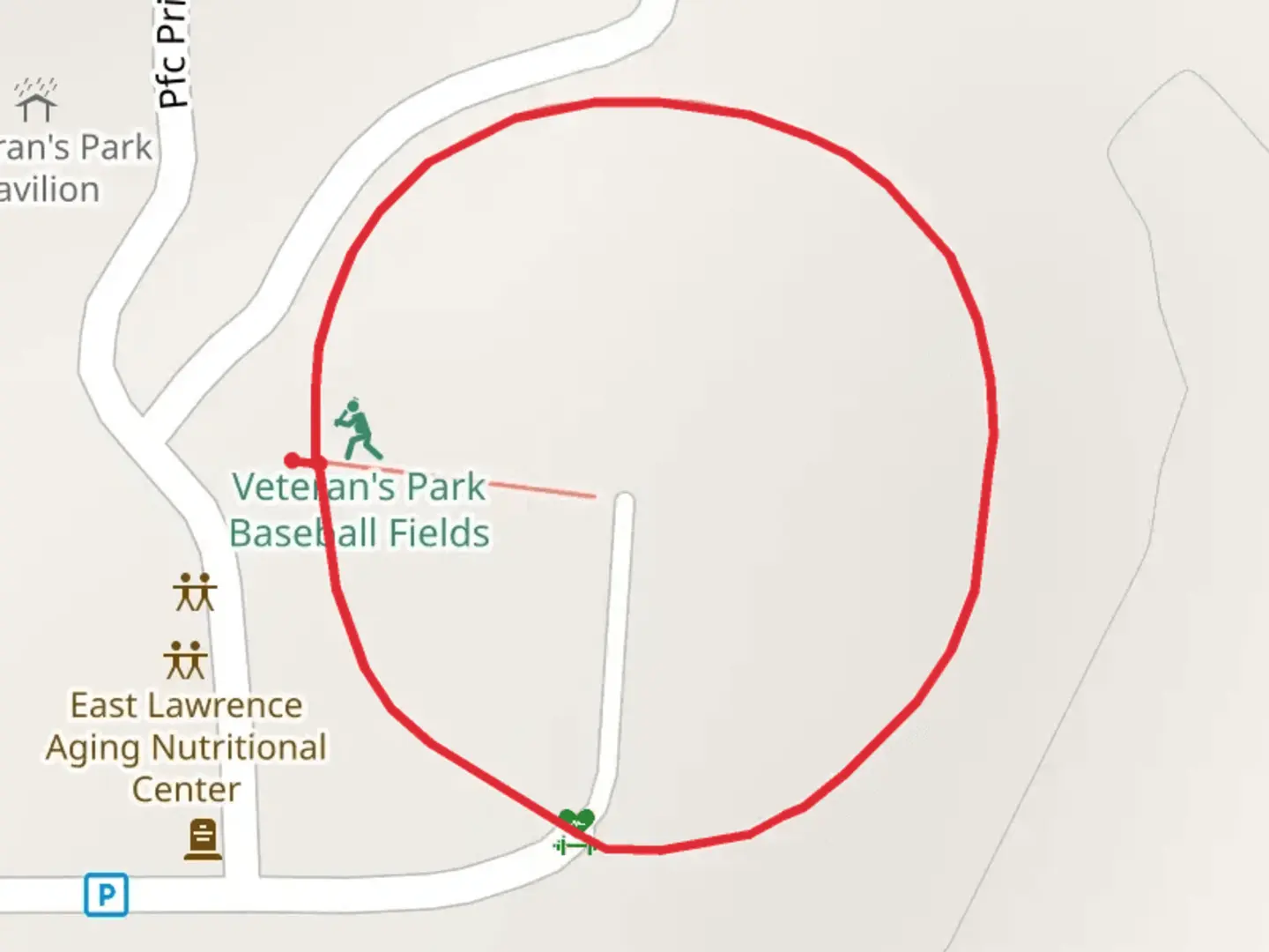 An image depicting the trail Pfc Price Delashaw Road Loop and its surrounding area.