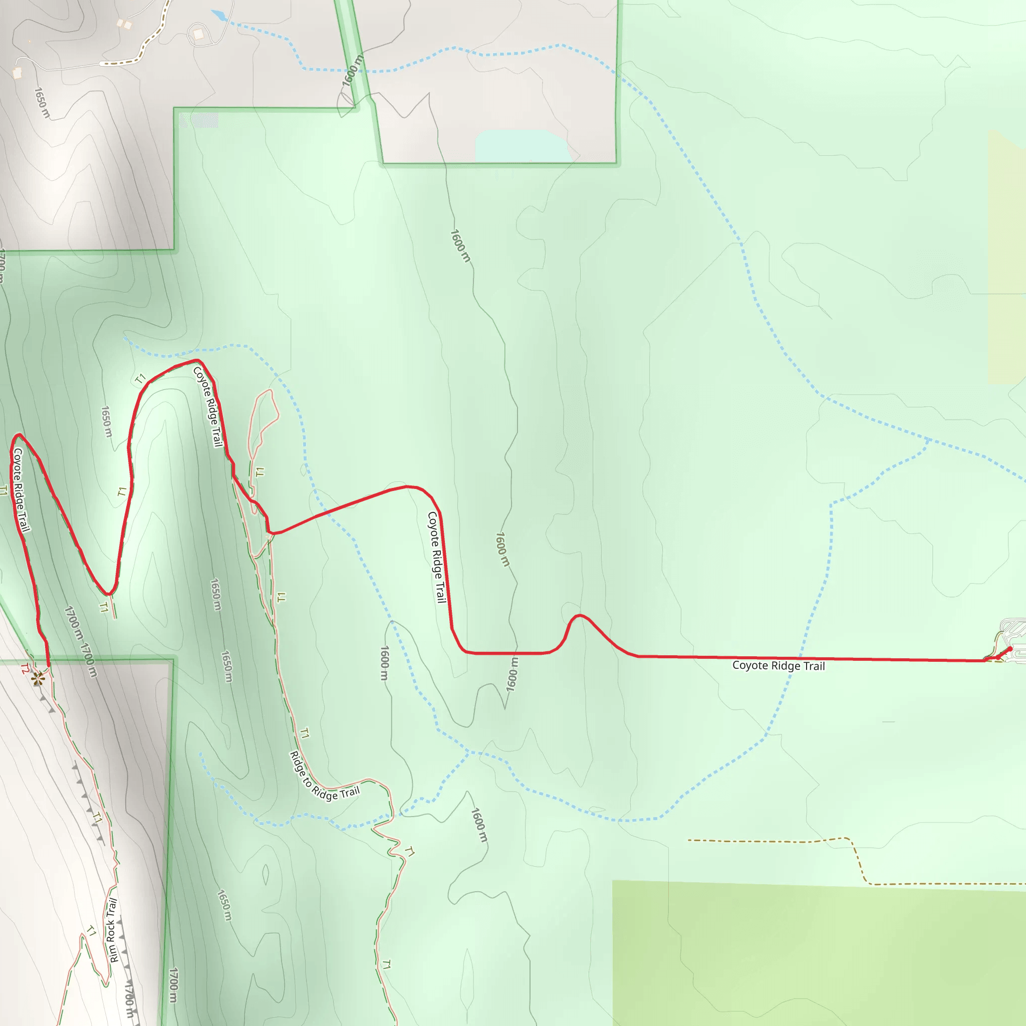 Coyote Ridge Trail mobile static map