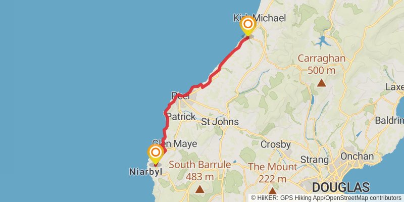 Raad Ny Foillan - Isle of Man Coastal Path stage 5 Map