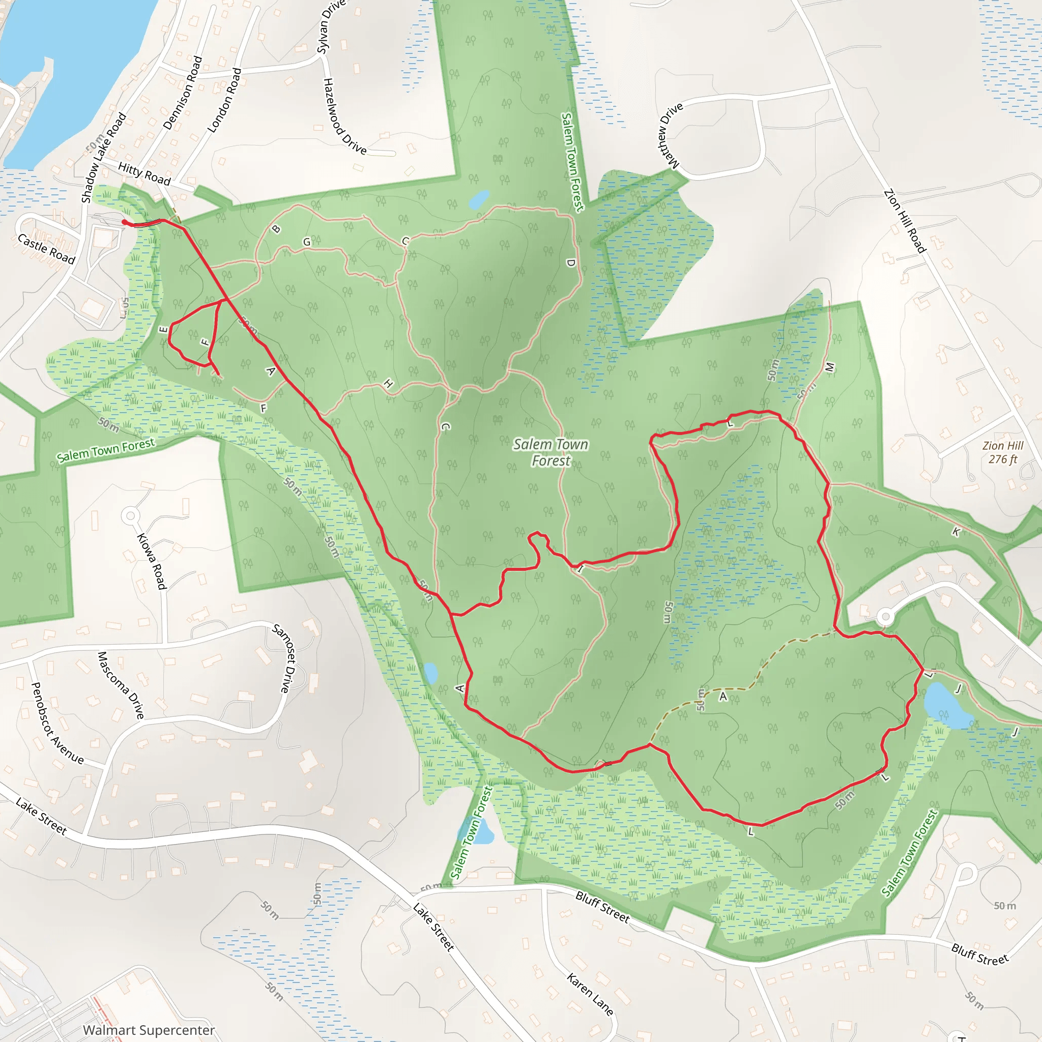 Hity Tity Brook Loop Trail mobile static map