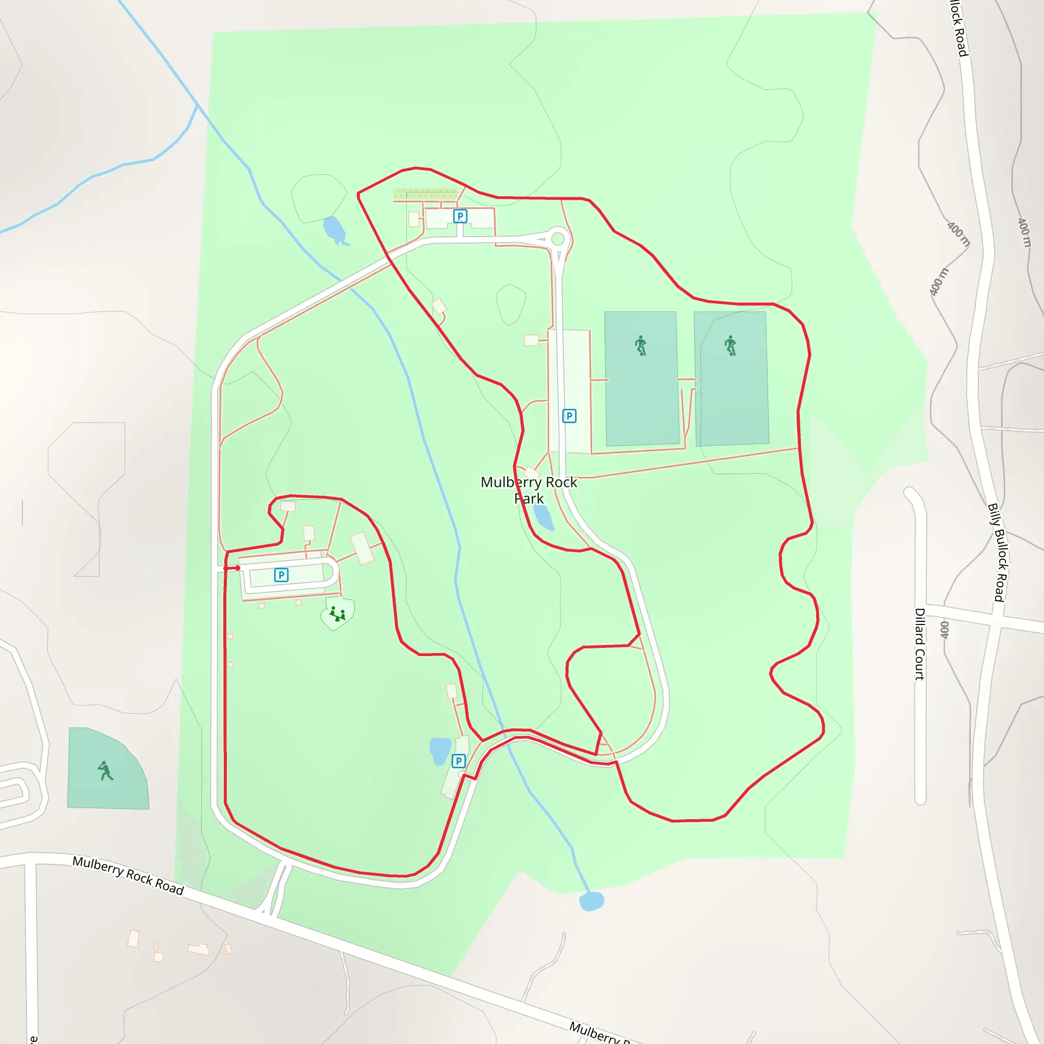 Mulberry Rock Park Loop mobile static map