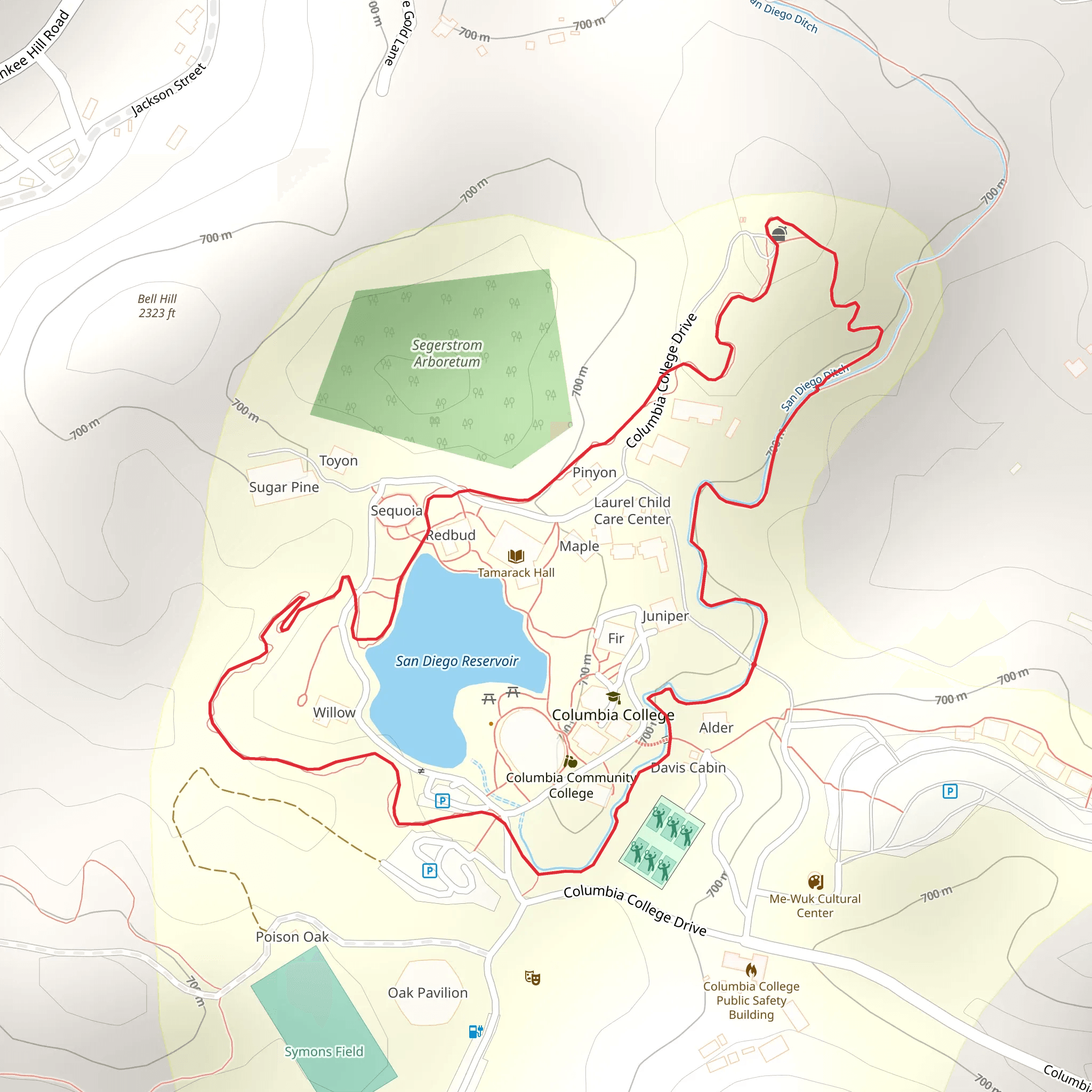 San Diego Reservoir Loop mobile static map