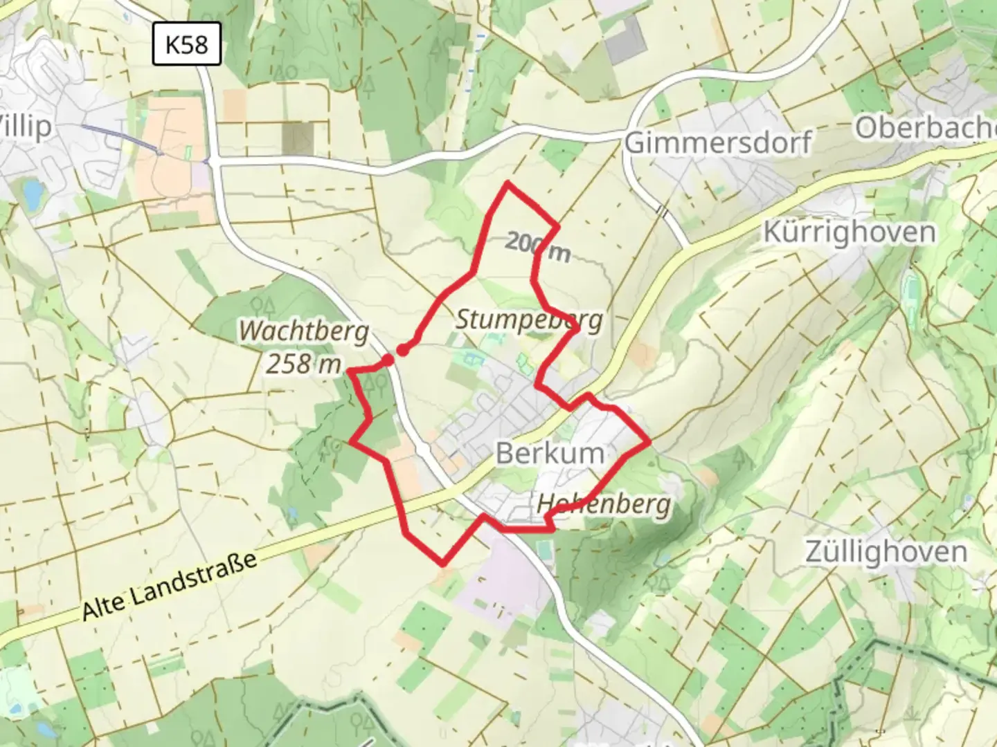 An image depicting the trail Berkum Loop and its surrounding area.