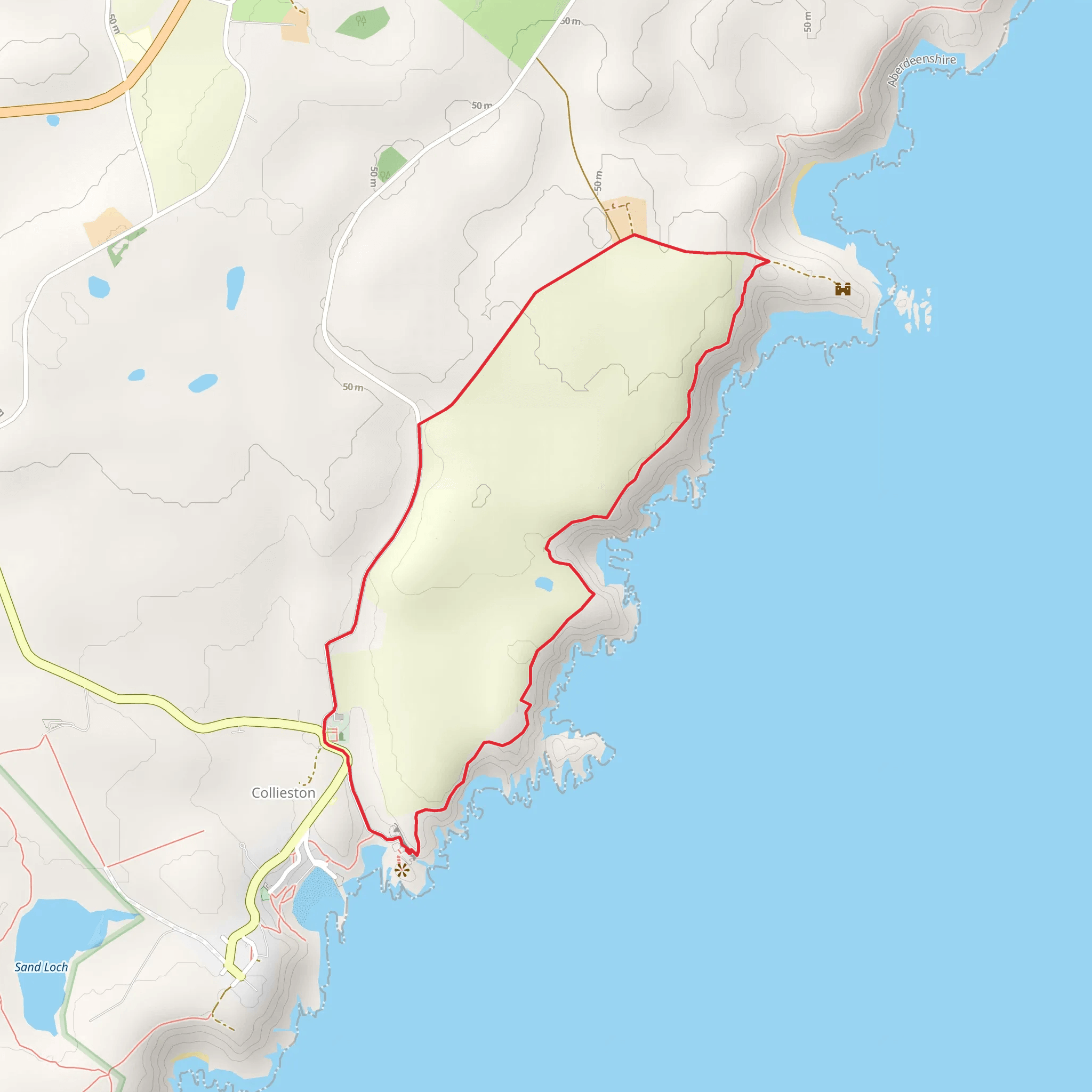 Slains Castle to Bullers of Buchan Loop mobile static map