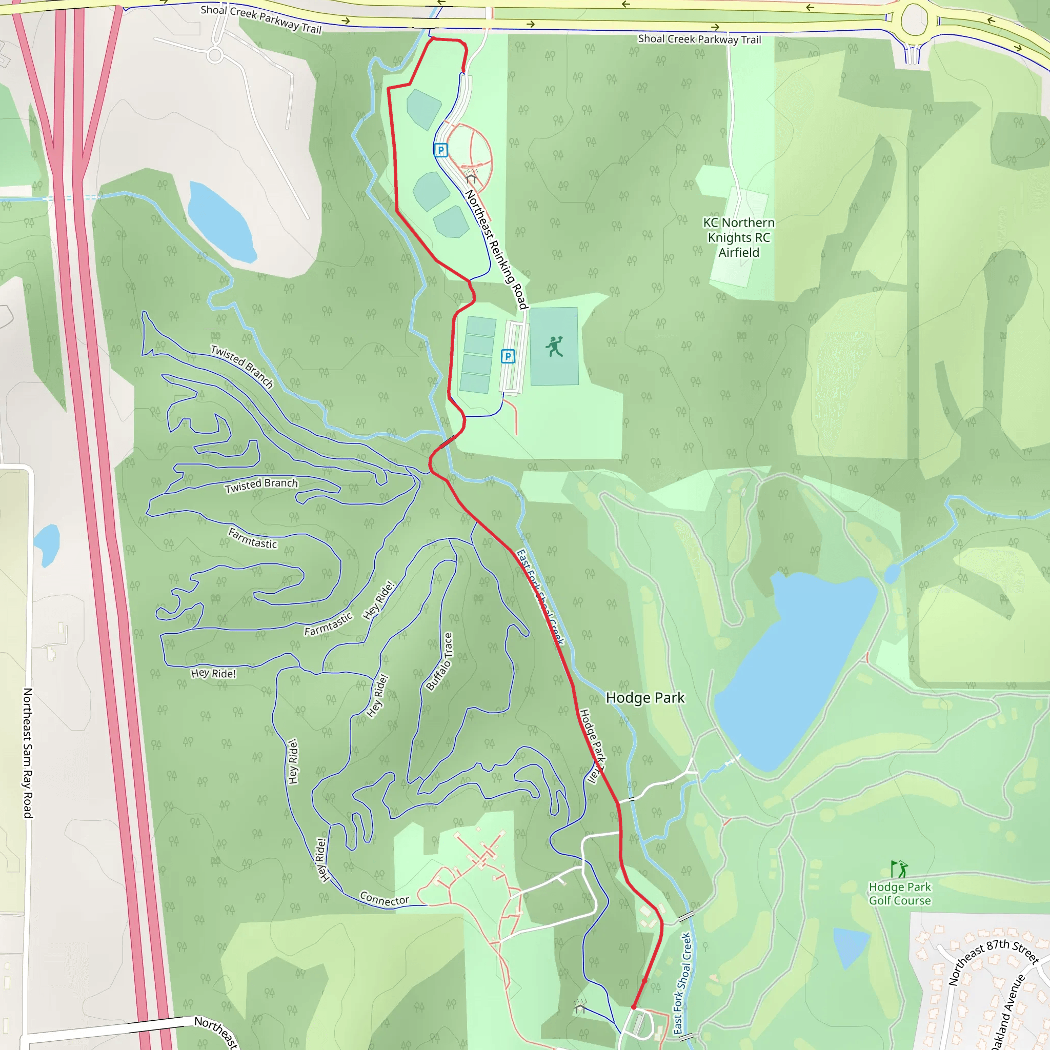 Hodge Park Trail mobile static map