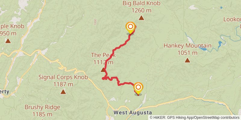 Bald Ridge Trail stage 2 Map