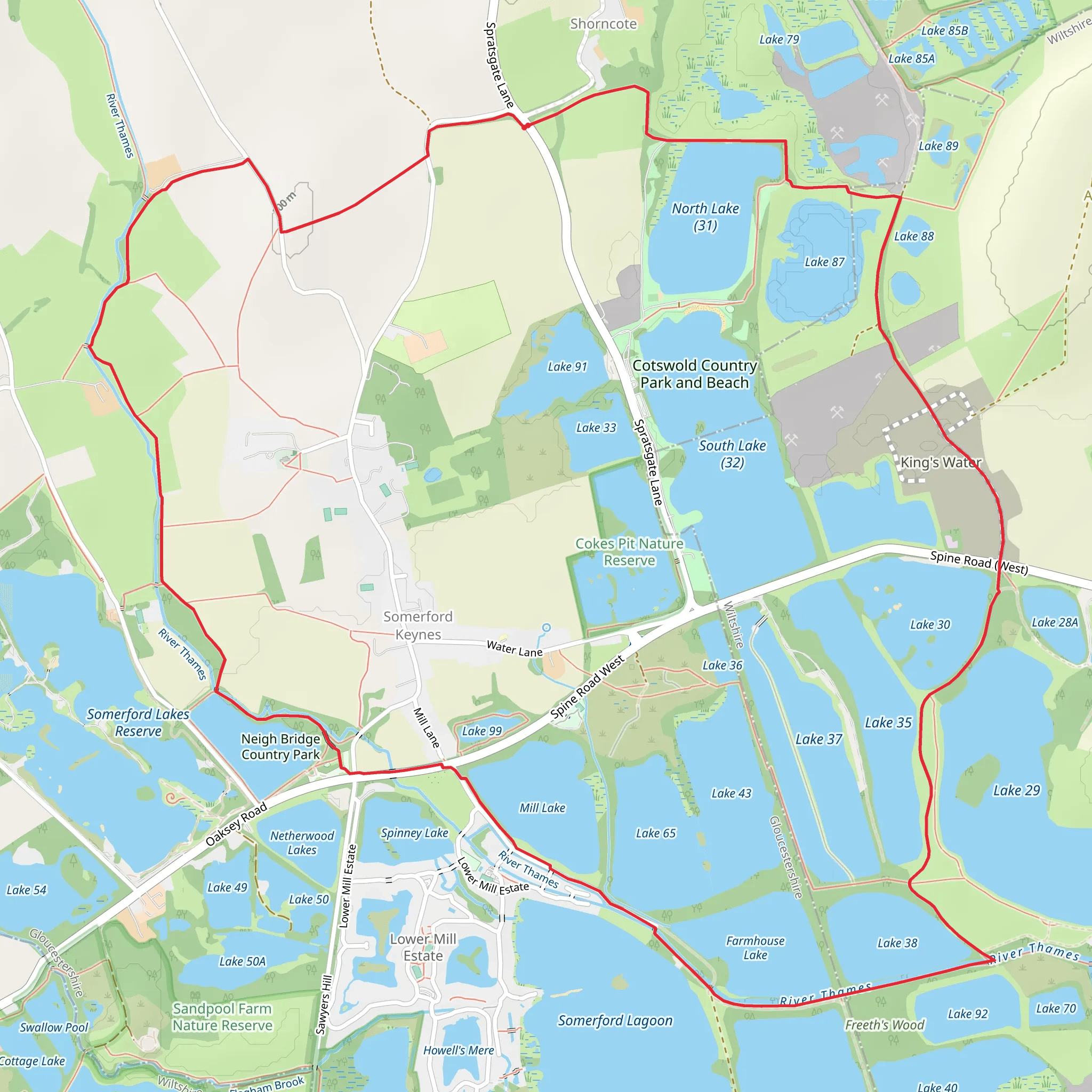 Cotswold Country Park Loop mobile static map