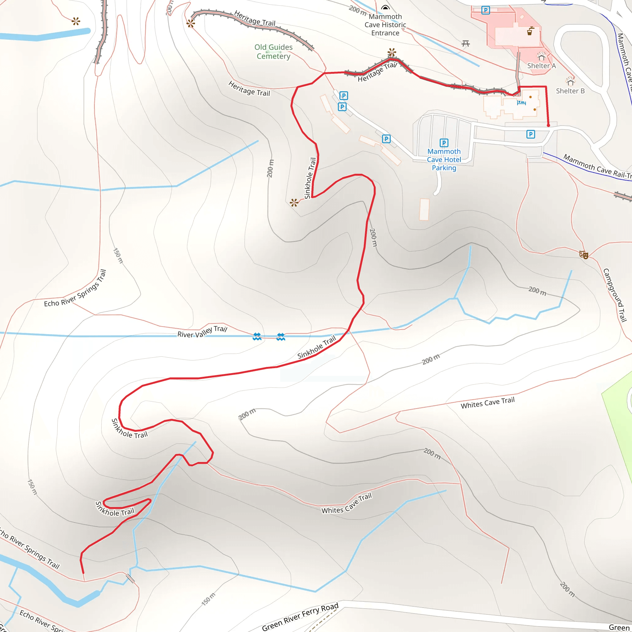 Heritage and Sinkhole Trail mobile static map
