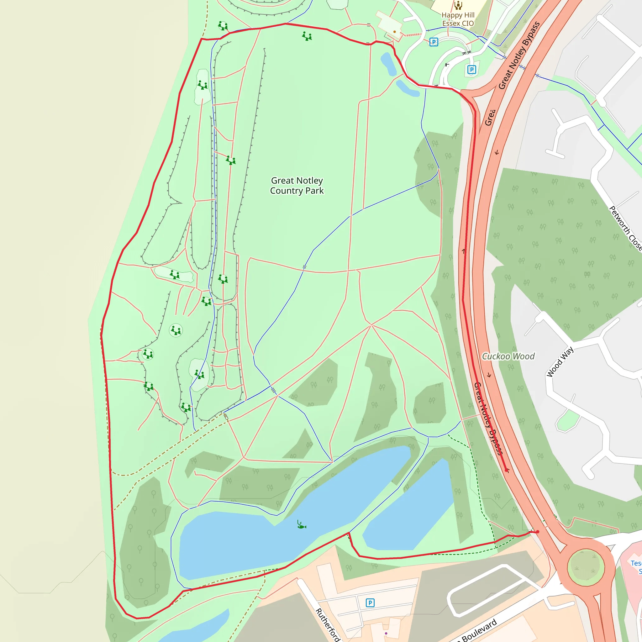 Great Notley Country Park mobile static map