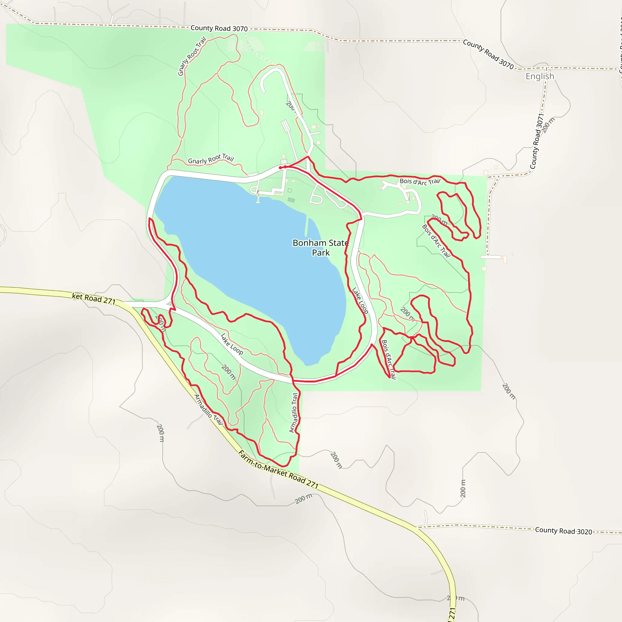 Bois d'Arc Trail and Armadillo Loop Trail mobile static map