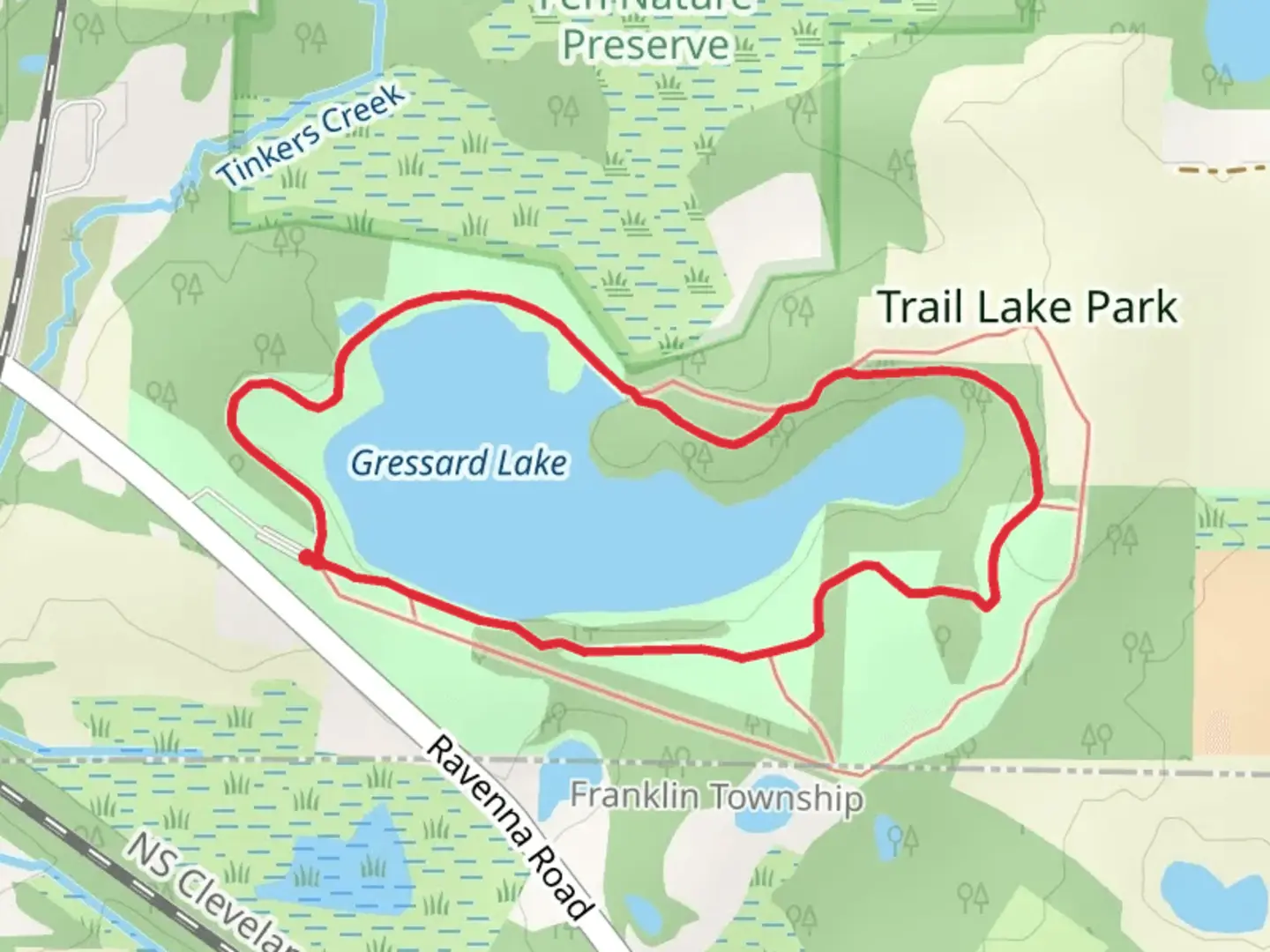 An image depicting the trail Osprey Loop and Kingfisher Way Loop and its surrounding area.
