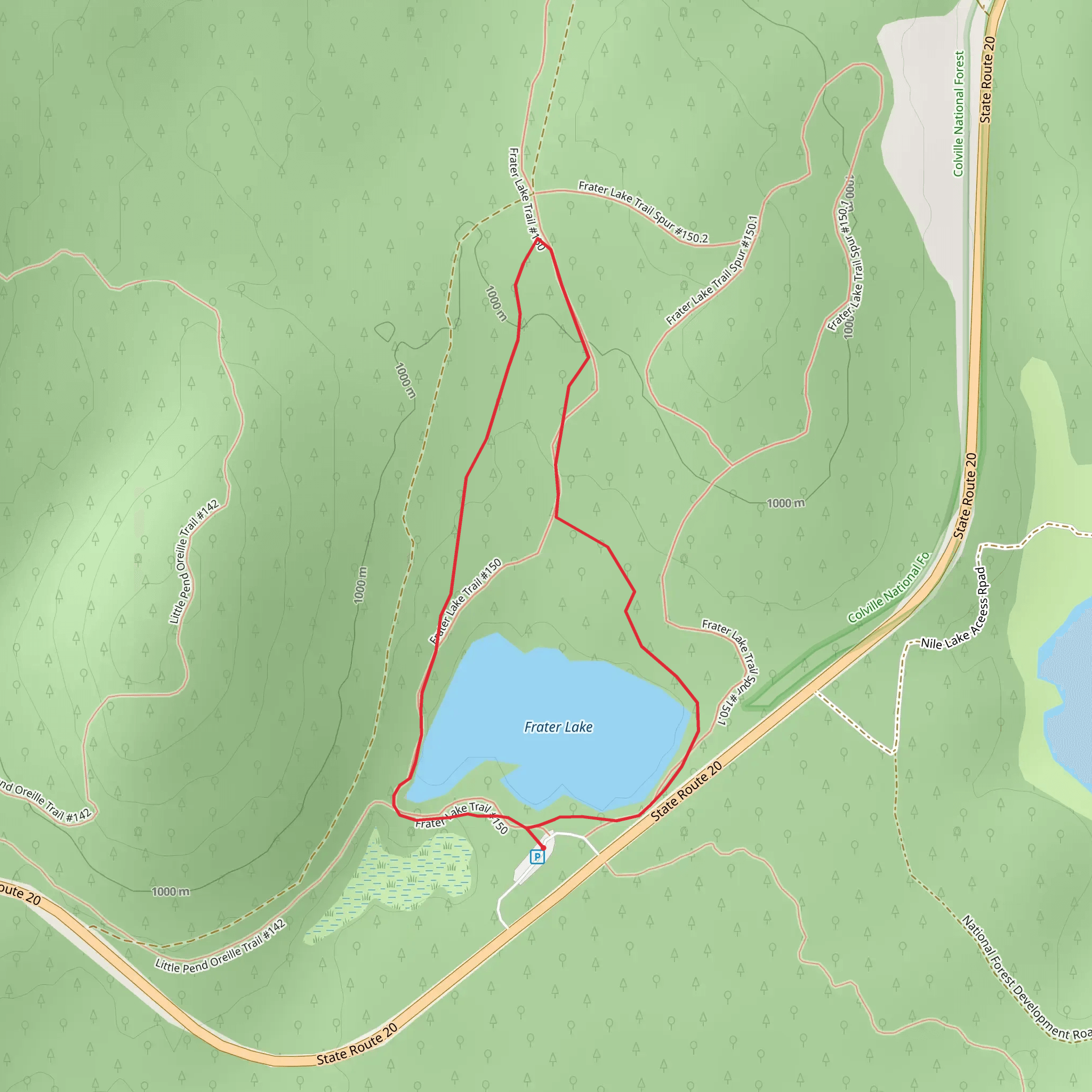 Loop around Frater Lake mobile static map