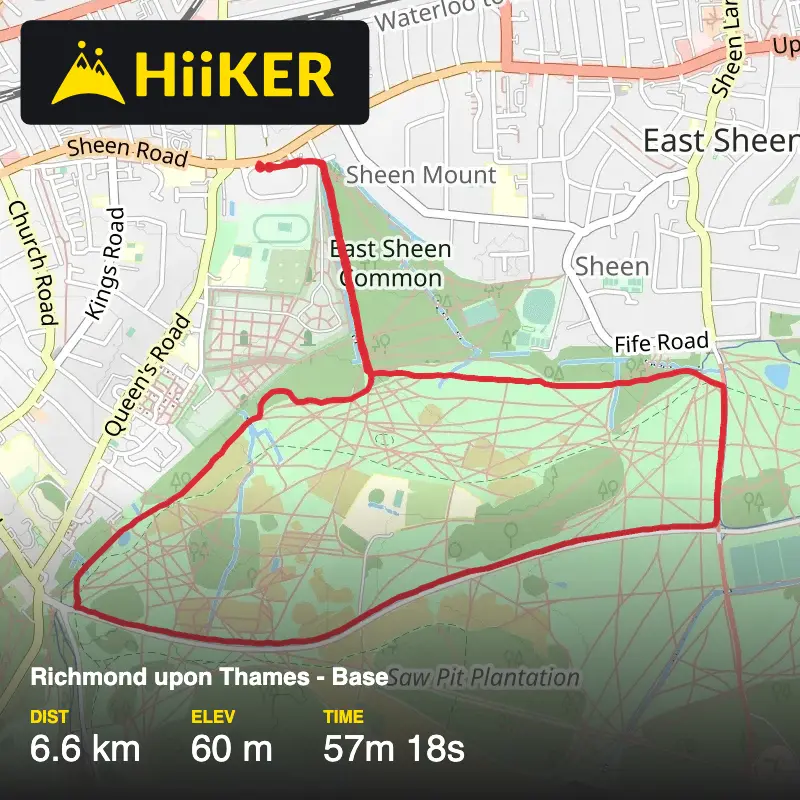 A map preview of the recording Richmond upon Thames - Base.