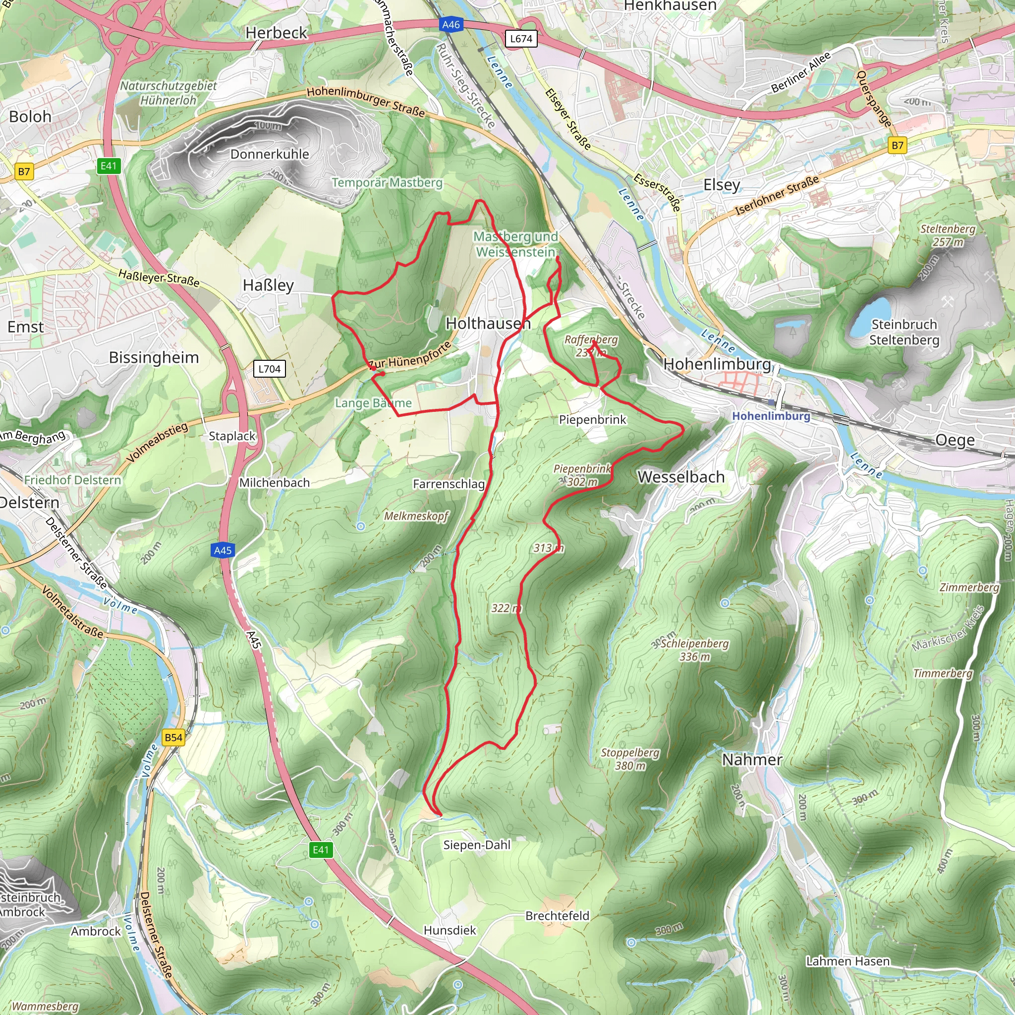 Raffenberg via Plackweg and Klippchen mobile static map