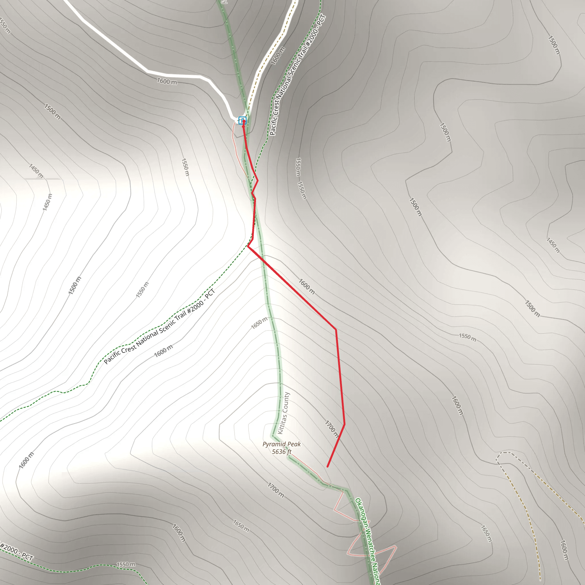 Pyramid Peak Trail mobile static map
