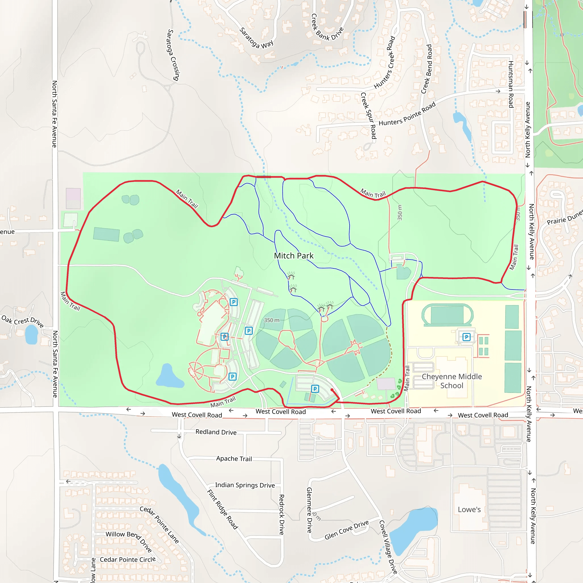Mitch Park - Main Loop Trail mobile static map