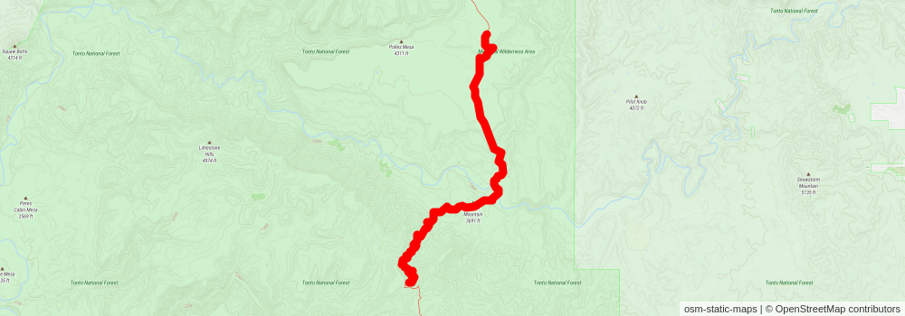 Southwestern Horseshoe Trail stage 80 Map