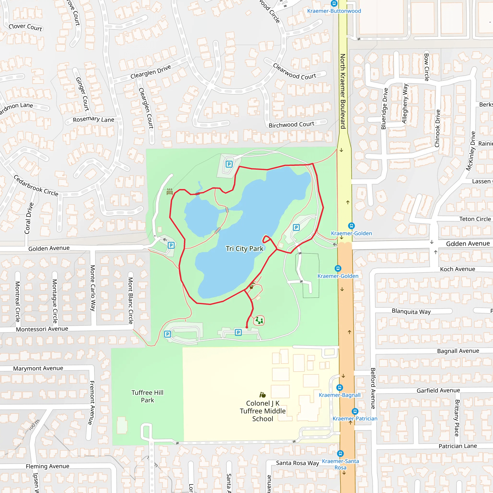 Tri City Park Loop mobile static map