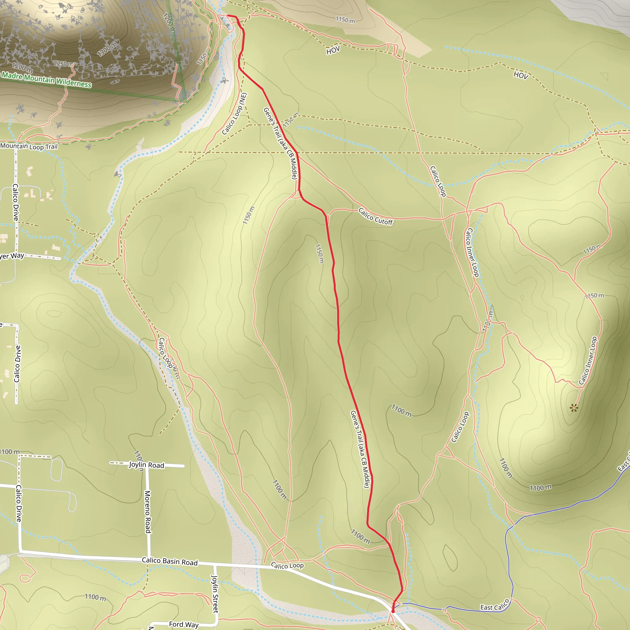 Gene's Trail mobile static map