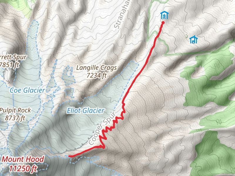 Cooper Spur Trail via Eliot East Moraine