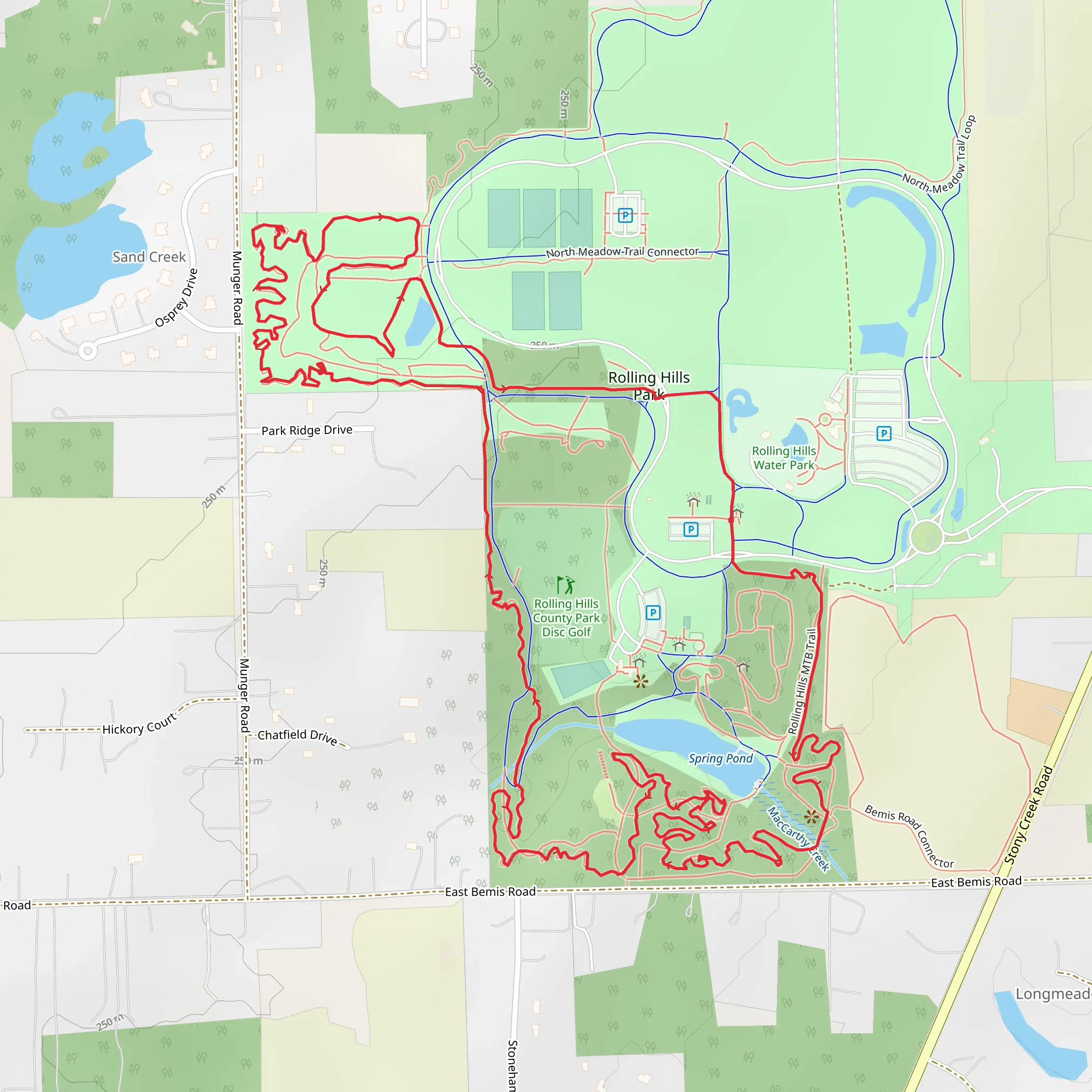Rolling Hills Hiking Loop Trail mobile static map