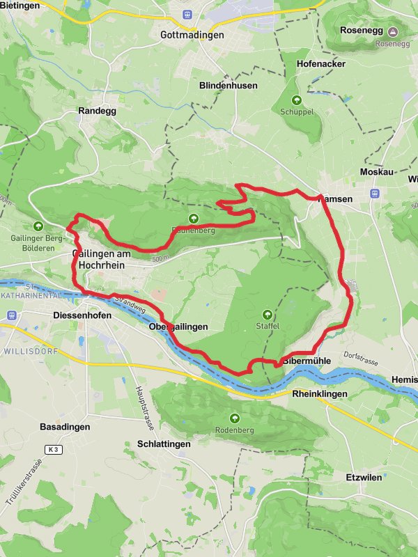 Gailingen and Bibermuhle Loop via River Rhine