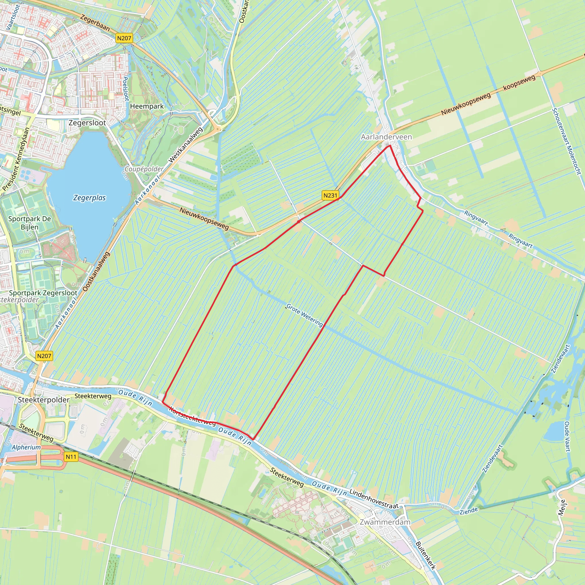 Westzijde and Noordeinderpolder Loop mobile static map