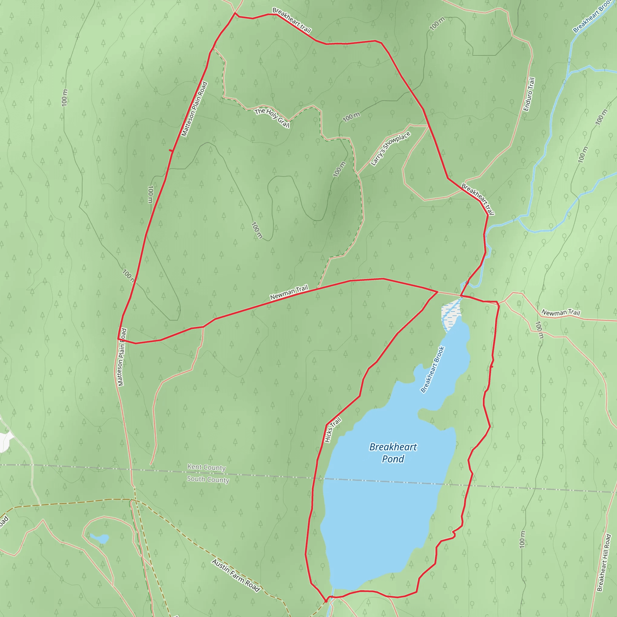 Breakheart Pond Loop mobile static map